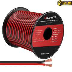 10 Gauge Wire 100FT, 2 Conductors Electrical Wire Red Black Cable, Flexible/