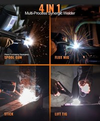 HITBOX 4 IN 1 Gasless MIG Welder Stick LIFT TIG Welding Machine &10ft Spool Gun