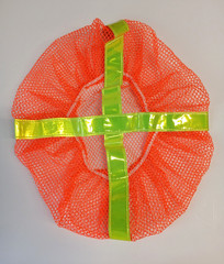 OCCUNOMIX V896-RO Hard Hat Cover,Polyester Mesh,Orange