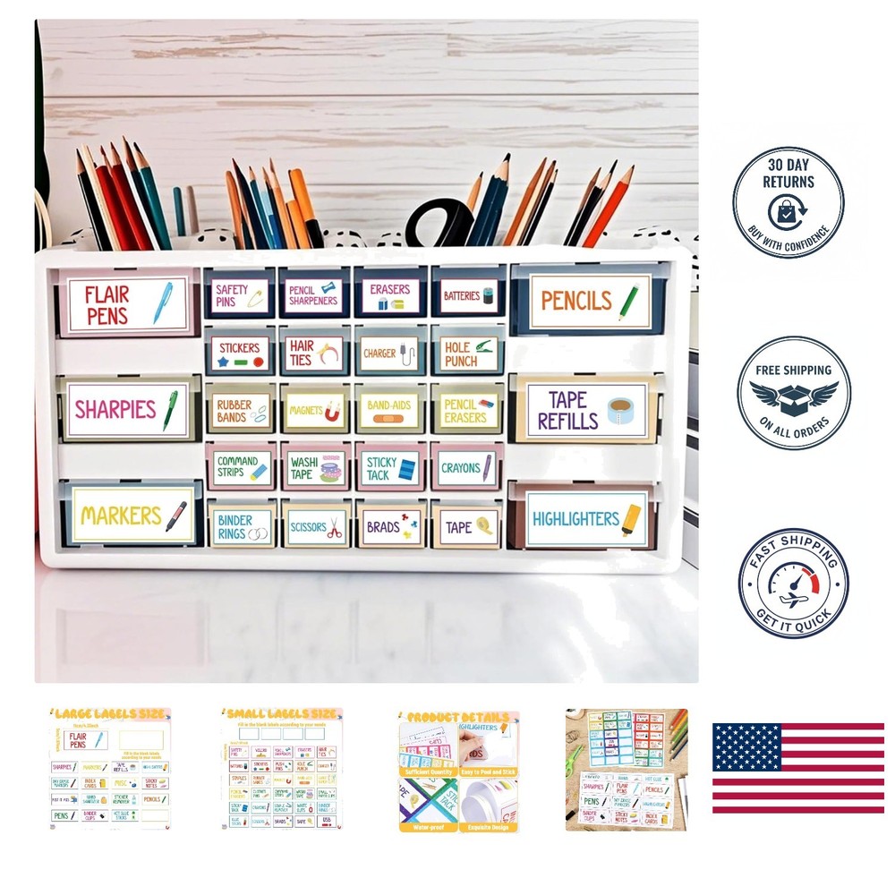 54Pcs Colorful Teacher Toolbox Labels for Classroom Organization & Decoration
