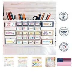 54Pcs Colorful Teacher Toolbox Labels for Classroom Organization & Decoration