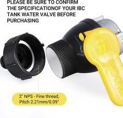 275 330 2″ NPS IBC Tote Adapter, Food Grade IBC Tote Fittings Water Hose Male…