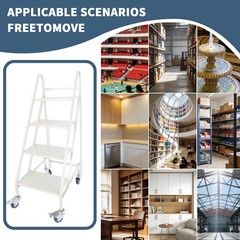 4 Step Non-Slip Rolling Ladder with 4 Wheels & Handrails 661LBS, 18″ W x 50″ H