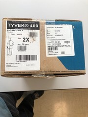 Dupont Tyvek 400 Disposable Lab Coat Tyvek(R) 400 Snaps Closure White 2X free sh
