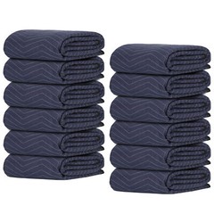 80″x72″ Furniture 24 Moving Blankets Protective Shipping Packing Pads Blue/Black