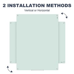 Glass Magnetic Dry Erase Board – 48 x 32 Inches Frameless Glass Whiteboard fo…