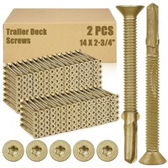 2 Pcs Self Tapping Trailer Deck Screws Wood to Metal Reamer Screw Self Drilli…
