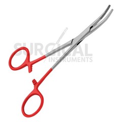 RED – 6 Pcs Kelly Hemostat Forceps 5.5″ Curved Surgical Dental German Grade