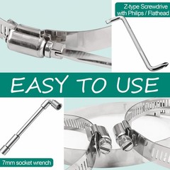 222 PCS Stainless Steel Hose Clamp Kit 1/4″-2-3/4″ Heavy Duty Worm Gear Clamps
