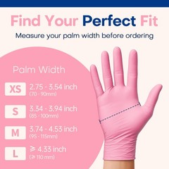 Supmedic Medical Nitrile Exam Gloves, 3.5 mil Small, Small (Rose Quartz)