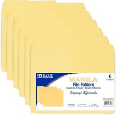 Efficient 1/3-Cut Manila File Folders, 6-Pack for Easy Document Organization