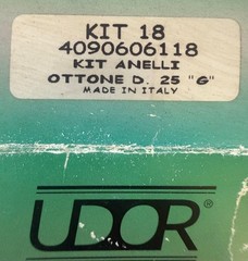 UDOR 4090606118 Kit 18 Brass Ring Repair Kit D25 G Genuine OEM Made in Italy