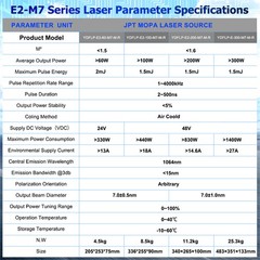 60W 100W 200W 300W Auto Focus JPT M7 Mopa Fiber Laser Marking Machine Engraver