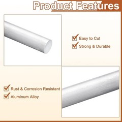 2-Piece 12” Aluminum Round Rods 5mm Dia 6061 Alloy for Industrial & DIY Craft