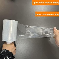 4-Pack Industrial Mini Clear Stretch Wrap Film 80 Gauge 5.1″ x 1000Ft