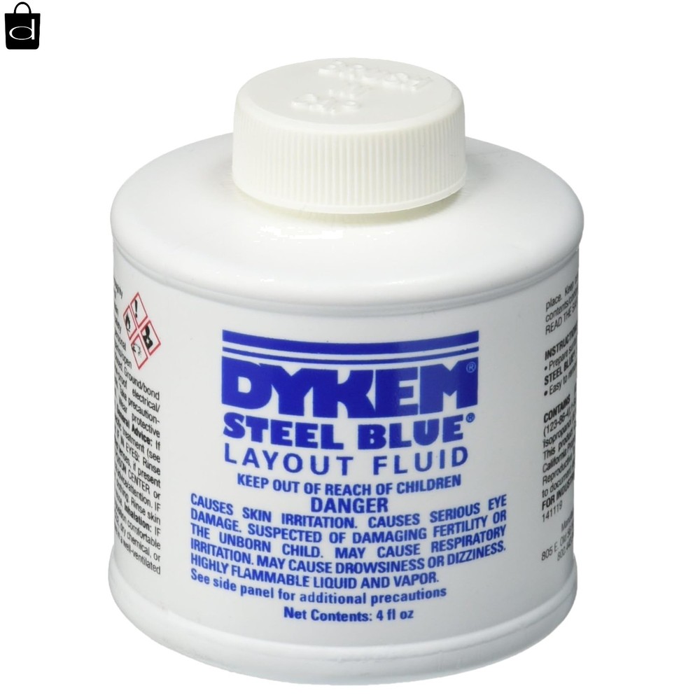 Dykem 80300 Steel Blue Layout Fluid, Brush-in-cap (4Oz)