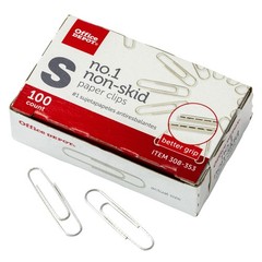 Office Depot Brand Paper Clips, No. 1 Regular, Silver, Nonskid True, Silver