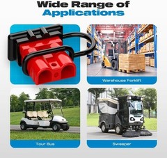 50A 6-12 Gauge 12V-36V Battery Quick Connect/Disconnect Connector, W Size: 50A
