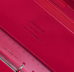Filofax Red Saffiano Personal Compact Zip Organizer Leather Cash Budgeting