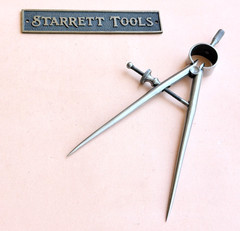 STARRETT No.277 Spring-Type Dividers with Round Legs; 4.0” Size & Capacity. USA