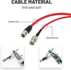 Ultra-Soft 12G SDI Cable BNC to Right Angle 50cm 19in 75 Ohm Shielded Cable