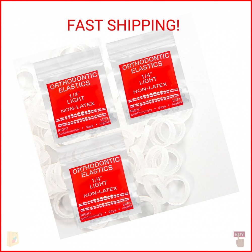 LA MIERE Non Latex 300 pcs 1/4inch Light Intraoral Elastic Bands, Orthodontic El