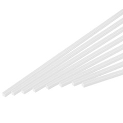 10Pcs ABS Plastic Rod Square Solid Bar 1/4″ x 10″ White Smooth Plastic Tube Rod