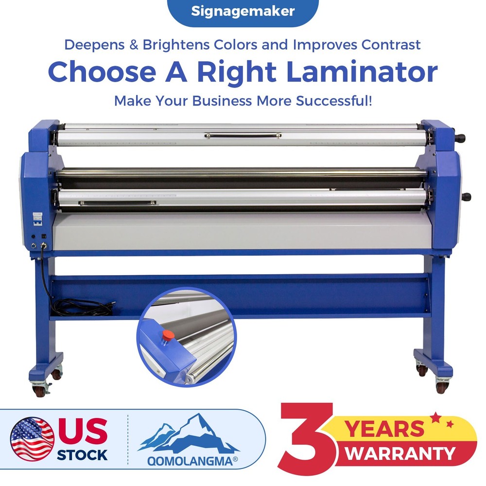 USA QOMOLANGMA 55in Full-auto Wide Format Cold Laminator with Top Heat Assisted