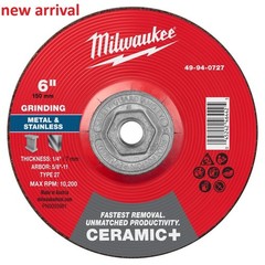 Milwaukee 49-94-0727 6″ Ceramic Metal Grinding Wheel Type 27 NEW
