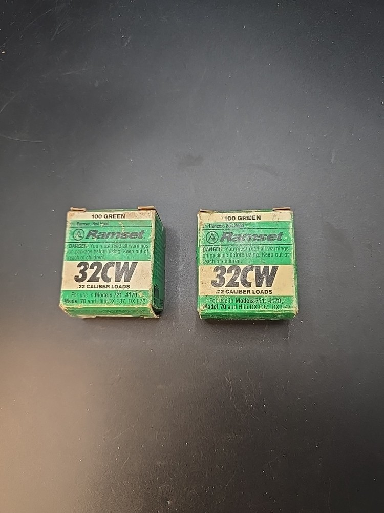 RAMSET .22 CAL Power Level 3 32CW Loads Green Tip (2) Boxes Of 100