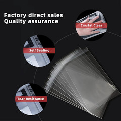 Self Sealing Cellophane Bags, Clear Resealable Bags , 10X14 In, 100 Pcs