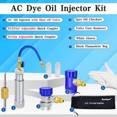 R1234Yf Dye Injector, AC Dye Injector with Shut-Off Valve, AC Oil Injector for R
