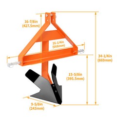 Powder Coated Middle Buster For Category 1,3 Point Tractors Quick Hitch Plow