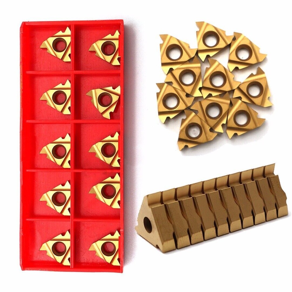 20Pcs 16IR AG60 CNC Carbide Insert Lathe Turning Tool Holder Threading Inserts