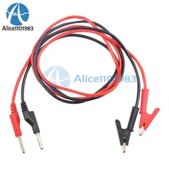 1M Banana Plug and Alligator Clip Double End Test Wire For Multimeter Black Red