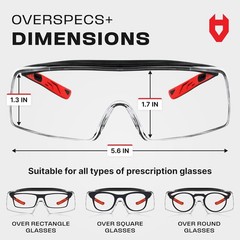 Nocry Safety Glasses Over Eyeglasses ANSI Z87 (10-pack)