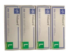 Medline Fitguard Nitrile Exam Gloves; Pack Of 4 Boxes Size Large (1000 Gloves)