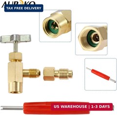 R12 to R134A Can Tap with R134A Tank Adapter and Valve Core Remover, R134A 1/4″