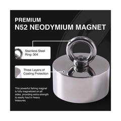 2000lb Strong 360 Degree Fishing Magnet for Magnetic Fishing, Strong Heavy Du…