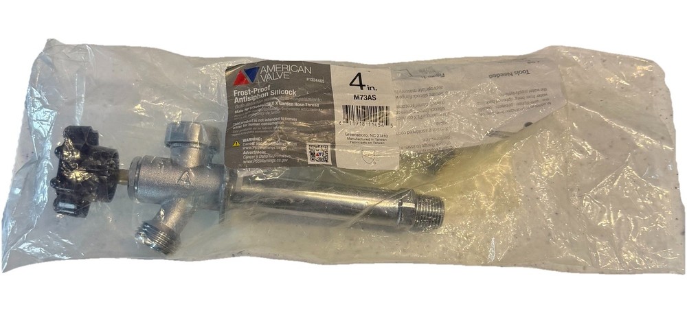 American Valve 1324465 Anti-Siphon, Frost Proof Sillcock, 4 In NPT/Solder/PEX