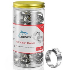114 PCS 3/4 Inch 304 Stainless Steel PEX Crimp Rings Clamps Tubing Fittings