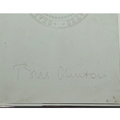 Official White House Bill Clinton Signature Silver Plated Memo/Notepad Holder