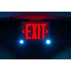Dual-Lite Evcurwdi Exit Sign With Emergency Lights, White, 1 Or 2 Face(S), Led,