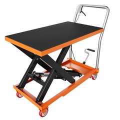 1100 Lbs Capacity Hydraulic Table Cart, Single Scissor Lift Table w/Non-Slip Pad