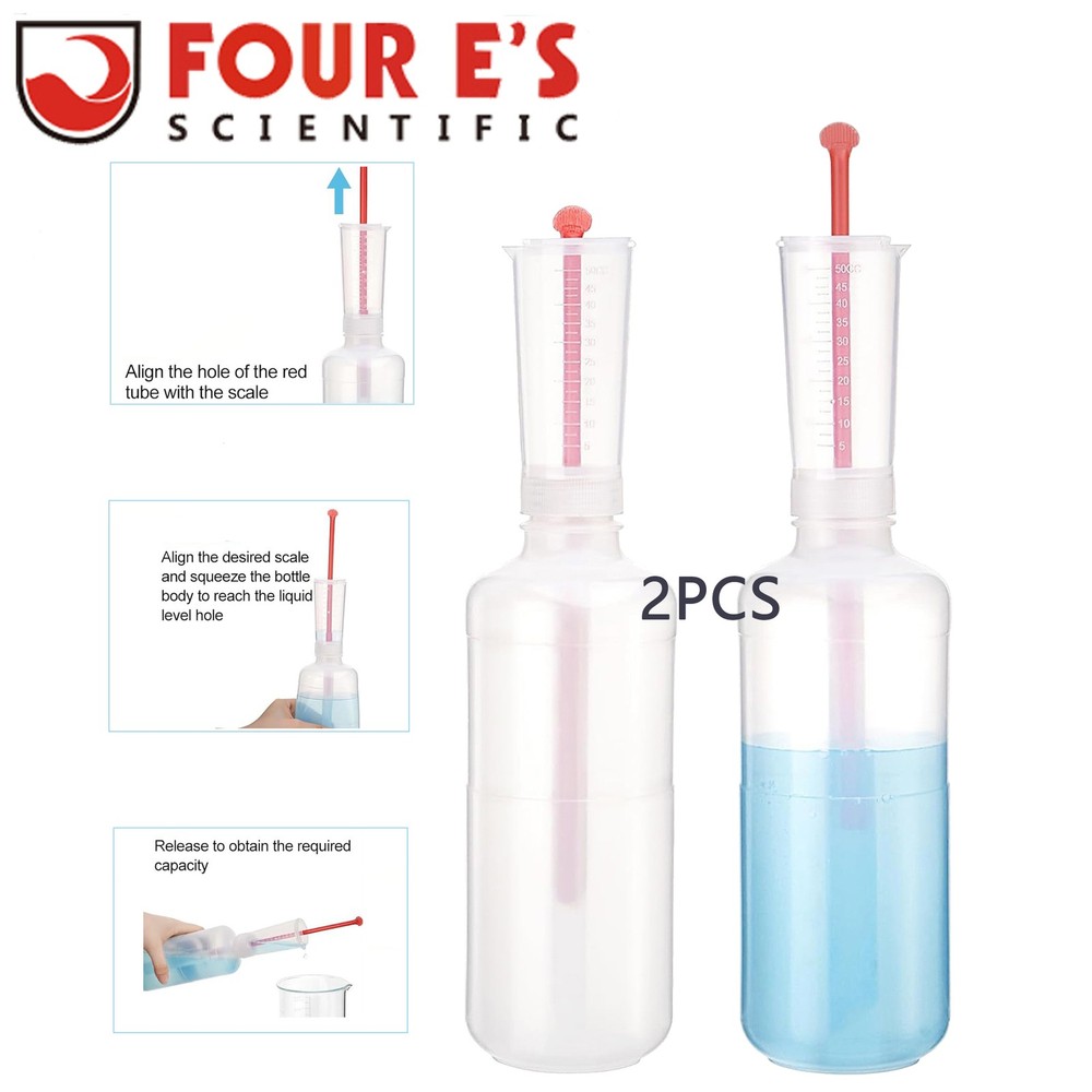 2Pcs 500Ml Catalyst Dispenser Bottle Adjustable Volume Dispen Measuring Cup NEW