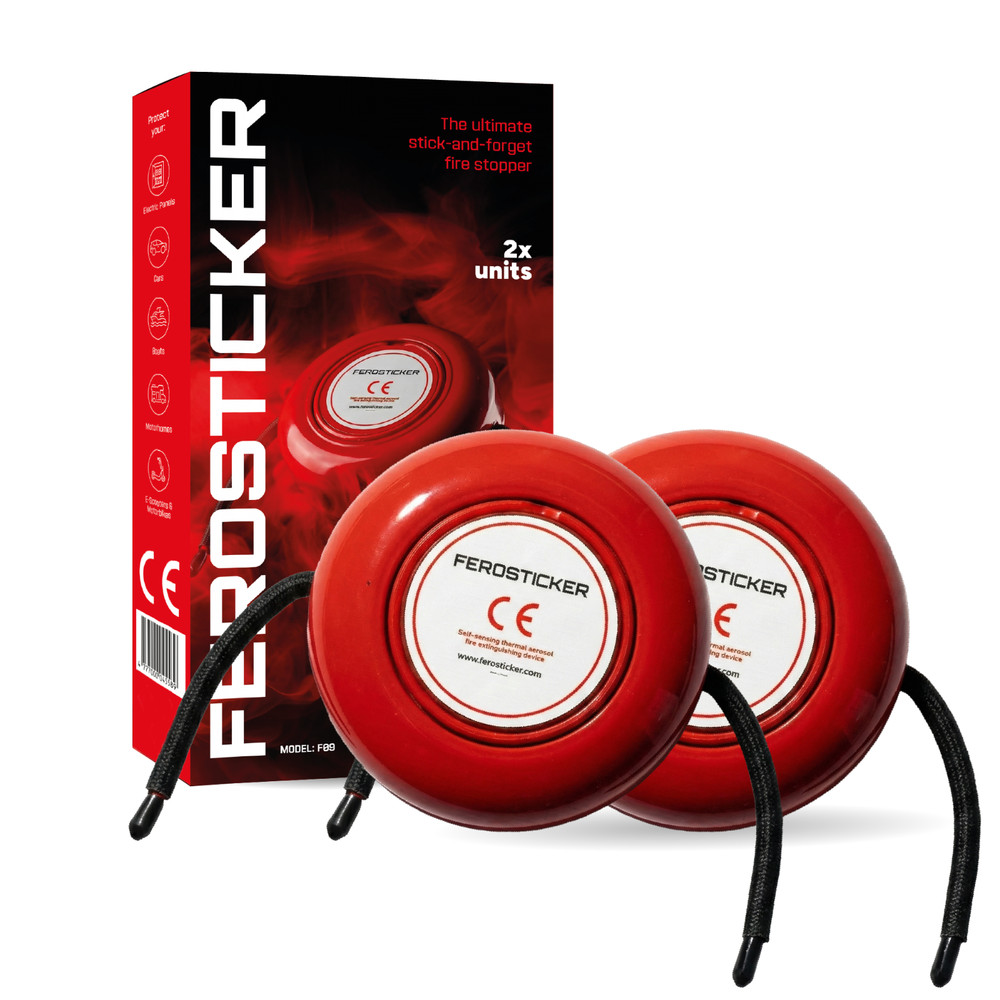 FEROSTICKER Small Automatic Fire Extinguisher for Large Electric Panels (2 Pack)