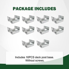 10Pcs 6×6 Concrete Deck Post Anchor Base Adjustable Metal Post Bracket Post Base