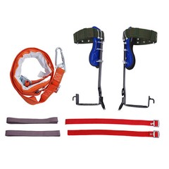 Tree Climbing Climbers Spike Hooks Gear kit with Safety Belt Adjustable Lanyard
