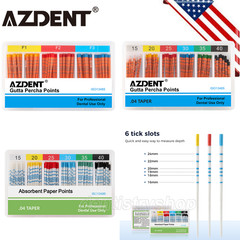 AZDENT Dental Endodontic Gutta Percha Points/Absorbent Paper Points with Scale