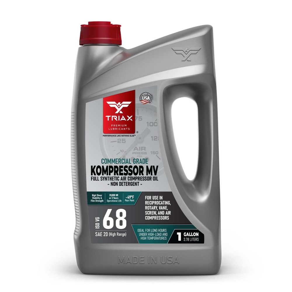 TRIAX Kompressor MV ISO 68 Full Synthetic Air Compressor Oil (1 Gallon)